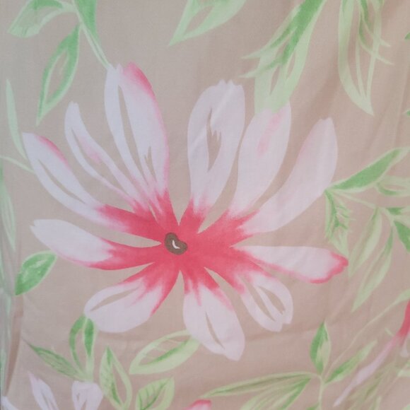 Talbots Petite A-Line Floral Skirt Size 14P Beige & Pink - Picture 2 of 5